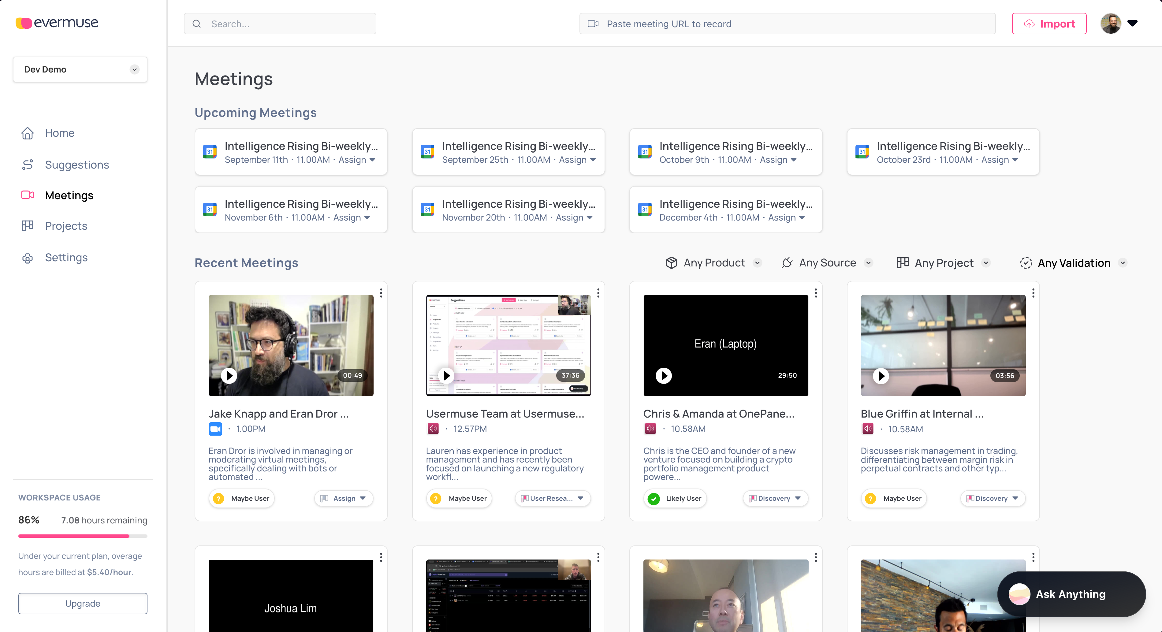 How to Add Meetings to Evermuse